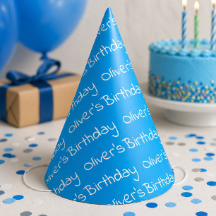 Gorros de fiesta azules de cumpleaños personalizad
