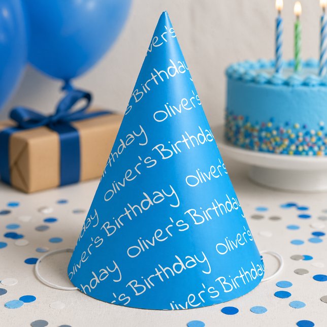 Gorros de fiesta azules de cumpleaños personalizad (Subido por el creador)