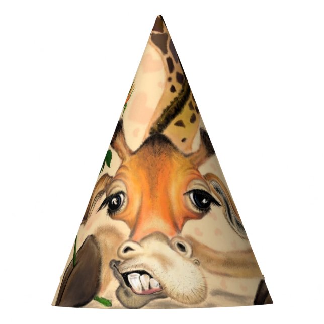 Gorros de fiesta con jirafa divertida (Anverso)