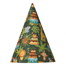 Gorros de fiesta de cumpleaños con tema de jungla 