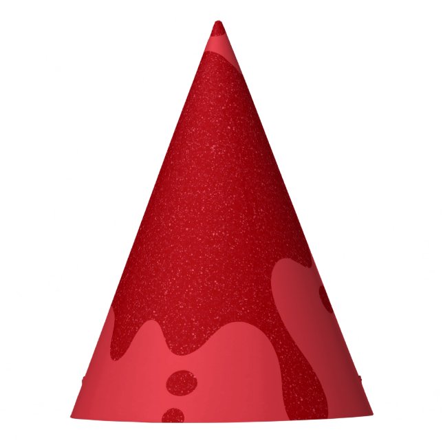Gorros de fiesta de goteo rojo de tomate personali (Anverso)