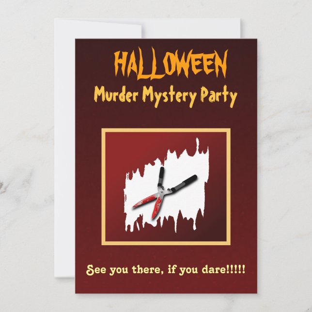 Gory Halloween Murder Mystery Party Invitación (Anverso)