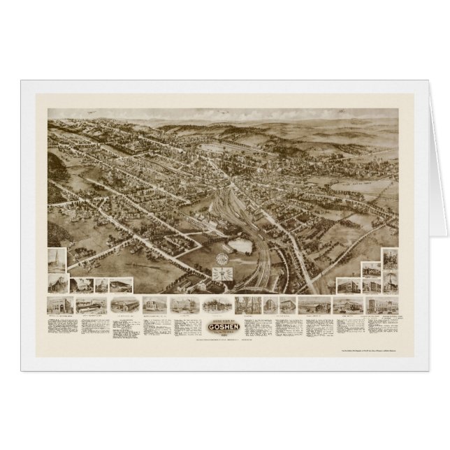 Goshen, mapa panorámico de NY - 1922 (Anverso (Horizontal))