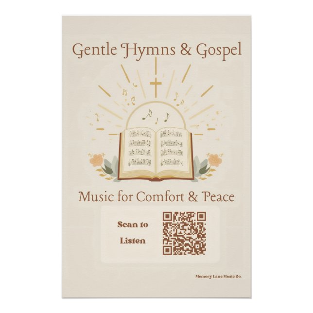 Gospel Hymns Memory Care Poster Dementia Alzheimer (Anverso)