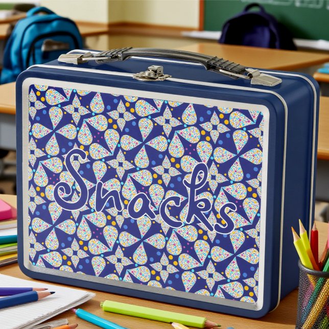Gota Brillante Azul Con Texto (For snackers who like to stand out. School, office or play, it fits anywhere.)