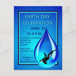 Gota de agua y Invitación del Día de la Tierra de