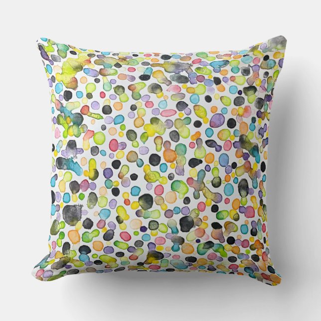 Gotas atómicas 20 x 20 Cojín decorativo de algodón (Anverso)