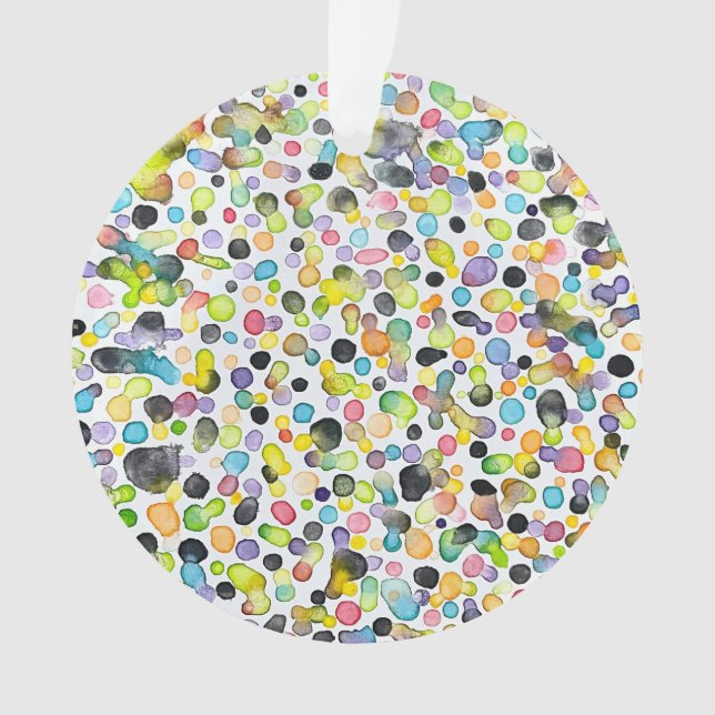 Gotas atómicas Ornamento acrílico (Anverso)