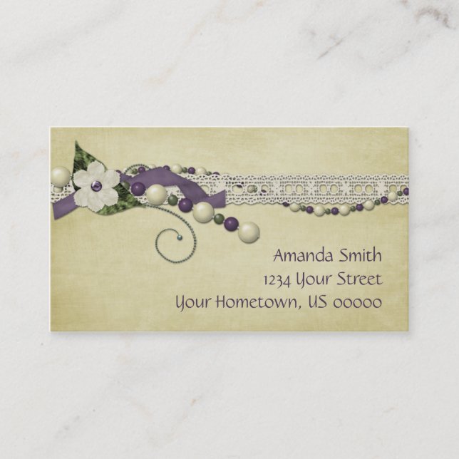 Gotas blancas del vintage y tarjeta de visita (Anverso)