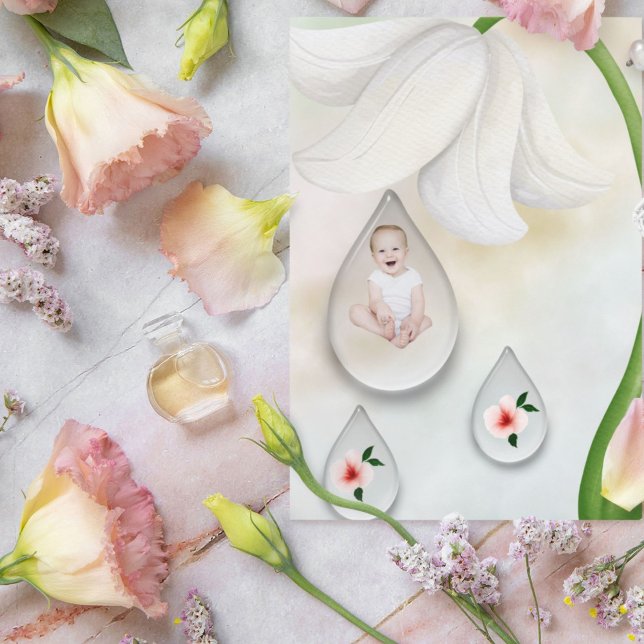 Gotas de hadas blancas 1 tarjeta de cumpleaños (Subido por el creador)