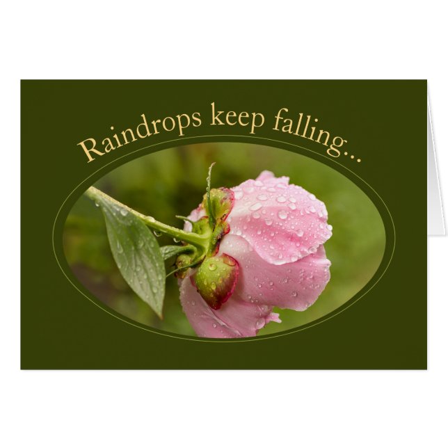 Gotas de lluvia brillantes Peony CC1046 Birtday ca (Anverso (Horizontal))