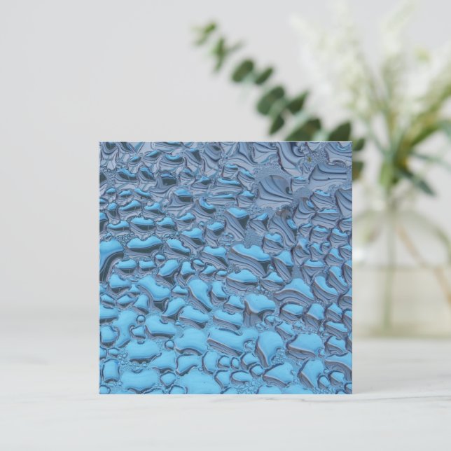 Gotas de lluvia suaves en vidrio azul (Anverso de pie)