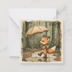 Gotas de lluvia y arcoíris: tarjetas Fox para cora