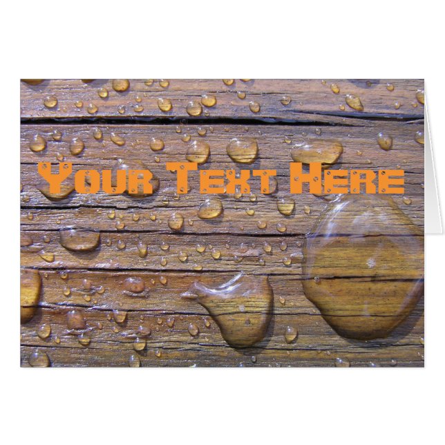 Gotas del agua en la fotografía de madera manchada (Anverso (Horizontal))