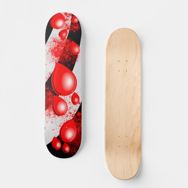 Gotas Rojas – Diseño Abstracto de Skateboard (Anverso)
