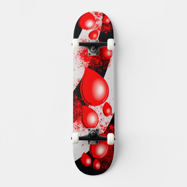 Gotas Rojas – Diseño Abstracto de Skateboard (Anverso)