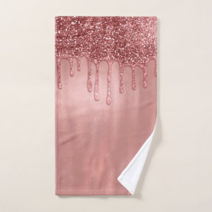 Goteando en Brillo de Oro Rosa Drips Rosados Bon
