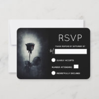 Goth Black Rose Goteo de Sangre Macabro RSVP