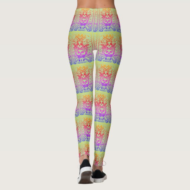 GOTH NO VE EL MAL LEGGINGS DE ESQUELETO DE CEMENTE (Reverso)