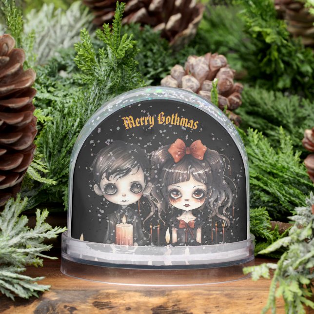 Gothic Christmas Couple With Photo Snow Globe (Invierno)