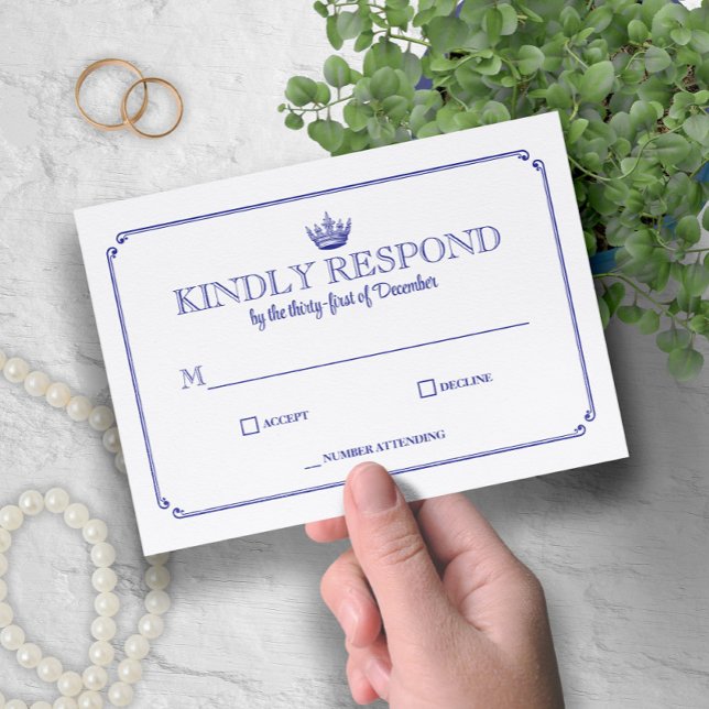 Gothic Crown Royal Blue Medieval or Fantasy RSVP (Subido por el creador)