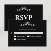 Gothic Halloween Alternative Wedding RSVP Card