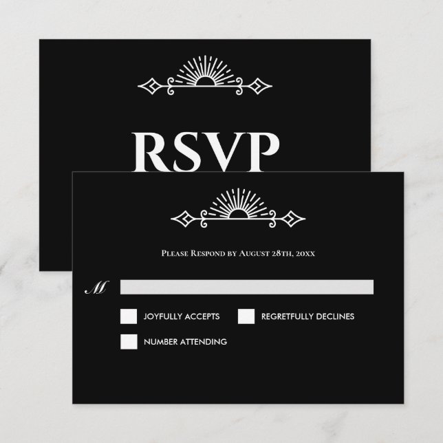 Gothic Halloween Alternative Wedding RSVP Card (Anverso / Reverso)