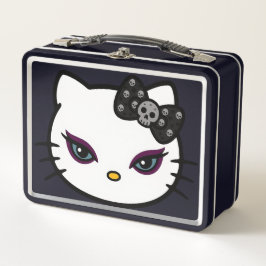 Gothic Kitty Skull Bow