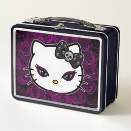 Gothic Kitty Skull Bow