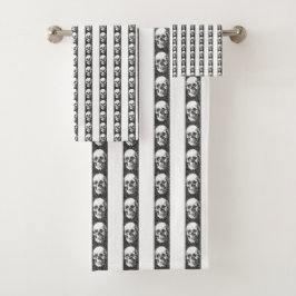 Gothic striped pattern with skulls