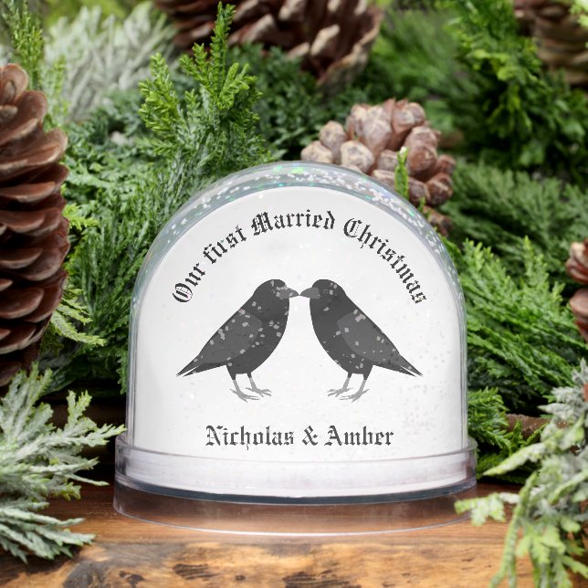 Gothic Wedding Kissing Ravens First Married Xmas (Invierno)