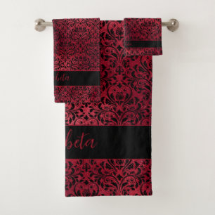 Gótica de Damasco Negro Rojo