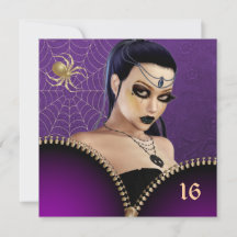 Gótico Chica Dulce Dieciséis Invitaciones