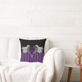 Gótico Corazón púrpura con Cojín decorativo Angel 