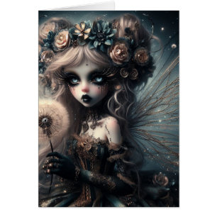 Gótico Dandelion Fairy All Occasis Blank Inside