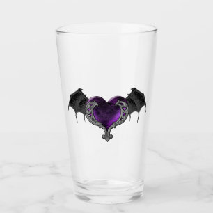Gótico de Corazón Púrpura con Copa de Vidrio Bat W