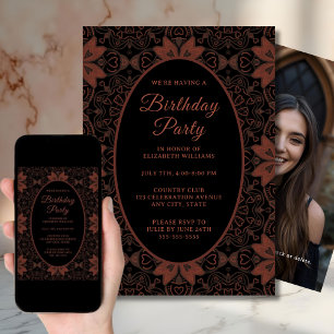 Gótico de invitación a fiesta de cumpleaños gótica