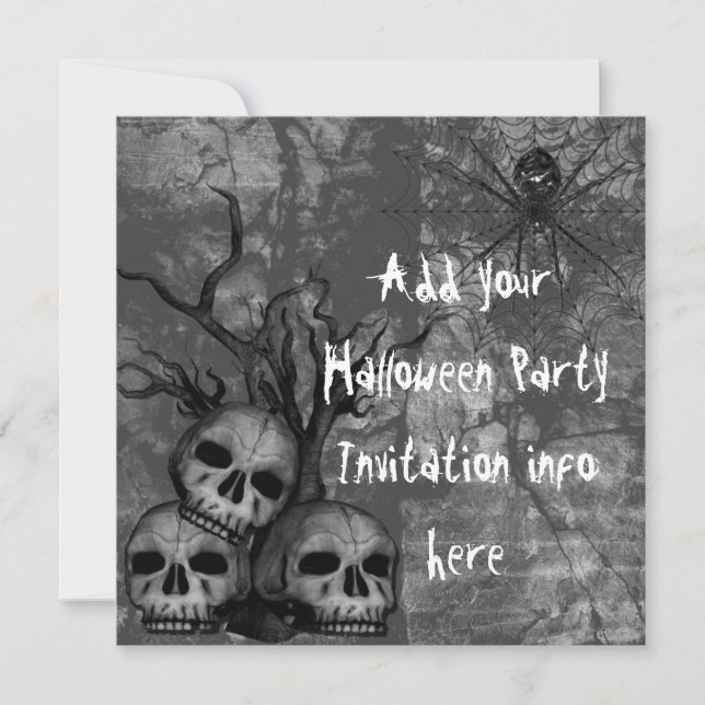 Gótico de invitaciones de fiesta de Halloween se b (Anverso)