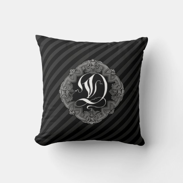 Gótico elegante Cojín decorativo inicial D (Anverso)