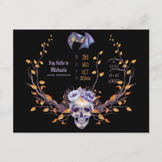 GÓTICO Estadísticas de la llegada Invitación Hallo (Anverso)