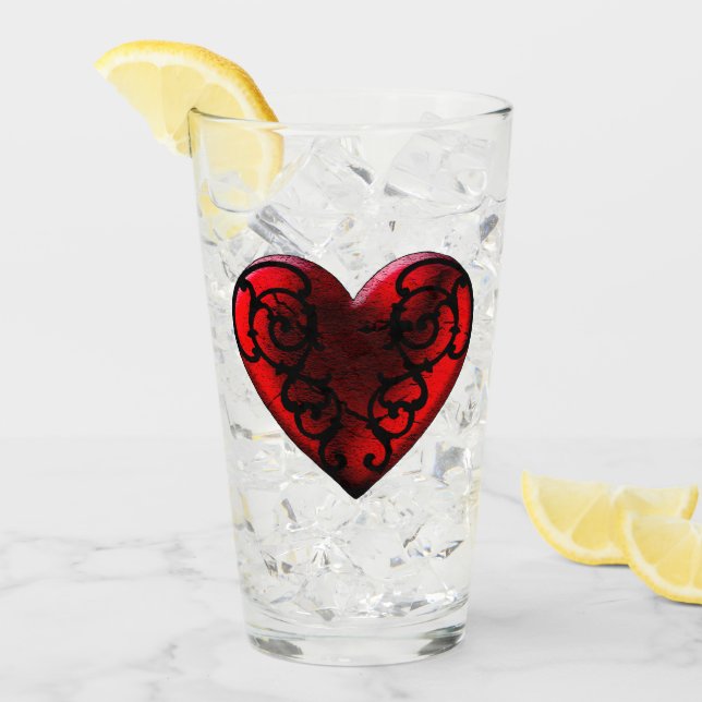 Gótico Filigree Corazón Rojo (Anverso (hielo))