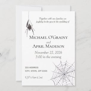 Gótico gótico Spider Web Dark Invitación Boda