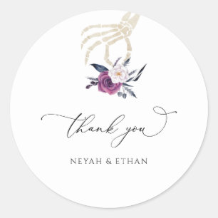 Gótico Gracias Etiqueta De Halloween Boda Oscuro N