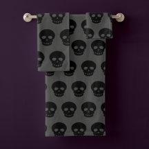 Gótico Patrón de cráneo gris negro
