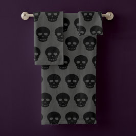 Gótico Patrón de cráneo gris negro