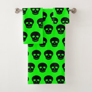 Gótico Patrón de cráneo verde de cal negra