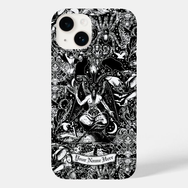 Gótico personalizado Baphomet Funda gótico satánic (Reverso )