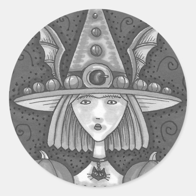 GÓTICO PUMPKIN WITCH HALLOWEB PEGATINAS HORA (Anverso)