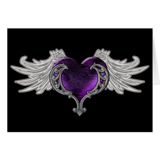 Gótico Purple Heart con las alas del ángel (Anverso (Horizontal))