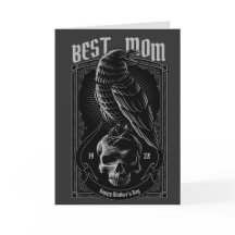 Gótico Raven Mom Doble Tarjeta De Saludo
